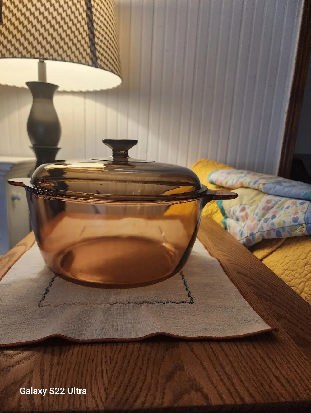 Vision Dutch Oven Amber Glass Casserole Dish with Lid - Elegant Amber Cookware